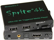 Sprite Looping 4K Media Player MedeaWiz DV-S4 2160p 60Hz HDMI, NTSC, PAL