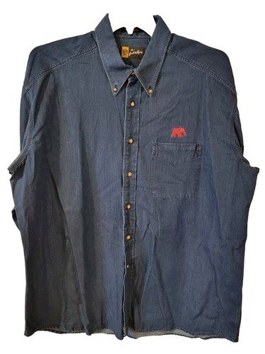 The Locker Room Ranger Indigo Denim Button Down Long Sleeve Shirt Mens Size XL - Picture 2 of 5