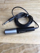 Vintage Sanyo Dynamic Microphone Silver Black Imp 500 Made In Japan