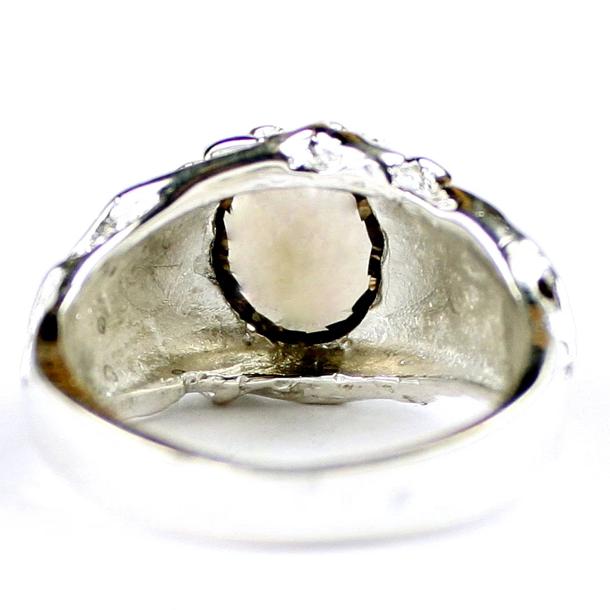 Cuarzo ahumado, anillo de plata de ley 925 para hombre, SR168 Foto 4 de 4