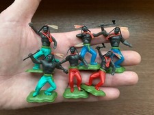 RARE 6 Soviet plastic soldiers. Swappet Indians. Vintage USSR 80-s