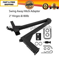 Swing Away Hitch Adapter 90-Degree Swing Away Arm For 2" Hinges &180lb Capacity