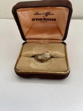 Vtg Love Affair by Irvin Hirsch jewelers advertising Jewelry Box  brown w/ring