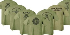 Olive Grunes Doppelseitig Gedrucktes Army Tshirt HMRC Para REME RGR RMC SAS RE