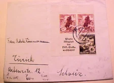 GERMANY AUSTRIA 1939 SE-TENANT BLOCK FOLDED AWAY FROM STAMP SALZBERG