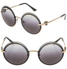 Bvlgari Coin Black Gradient Gold Jewel Strass Logo Round Sunglasses Bv6149B 6149