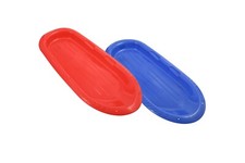 Superio 48" Toboggan Snow Sled for Kids, Durable Plastic Slider 2 Pack Red, Blue