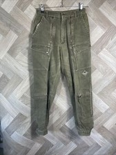 Pepe JEANS Men’s CARGO PANTS 29 Baggy Hip Beige Multipocket Y2K Skater