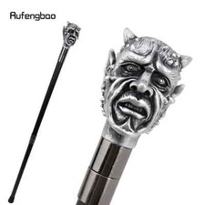 Silver Resin Skull Monster Head Walking Cane Fashion Decorative Steel Stick 94cm