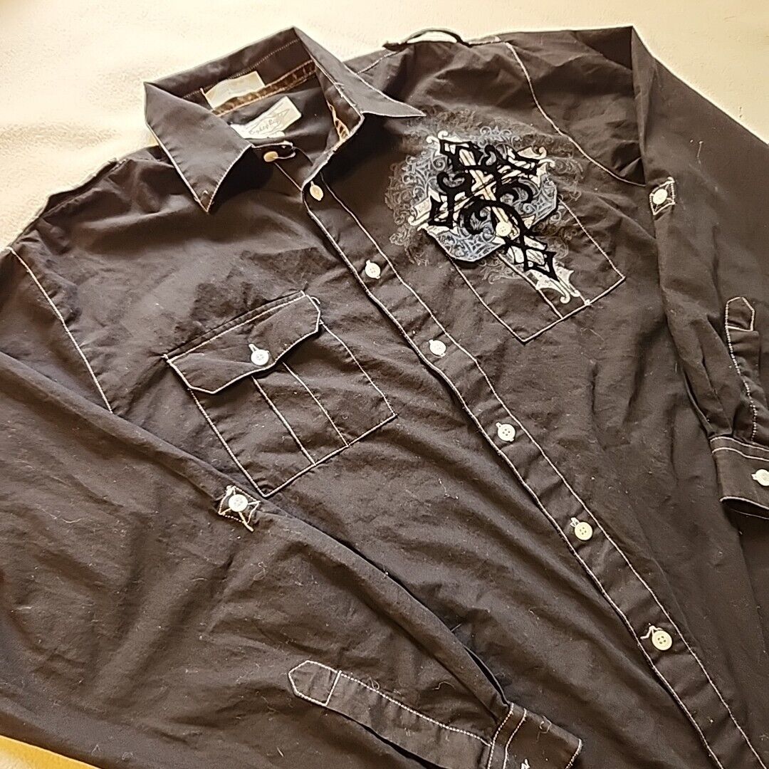 Eighty Eight Shirt Mens Medium Black Embellished Velvet Eighty Eight Shirt Mens Medium Black Embellished Velvet