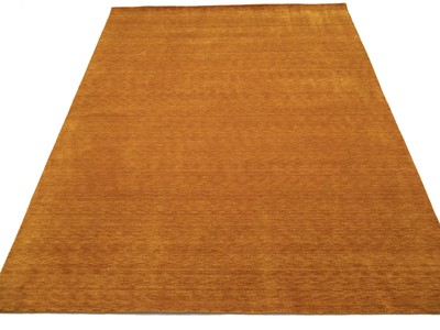 Orange Solid Design Hand-Loomed 9X12 Gabbeh Wool Rug Oriental Home Decor Carpet