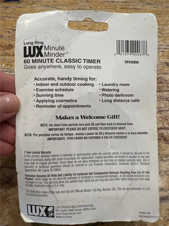 Temporizador Lux NOSCP242859 Clásico 60 Min Blanco con Mango de Cohete Anillo Largo Sellado Foto 2 de 2
