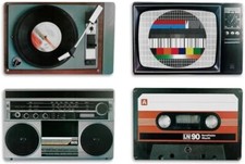 Set of 4 Placemat set nostalgia hifi equipment Retro Style