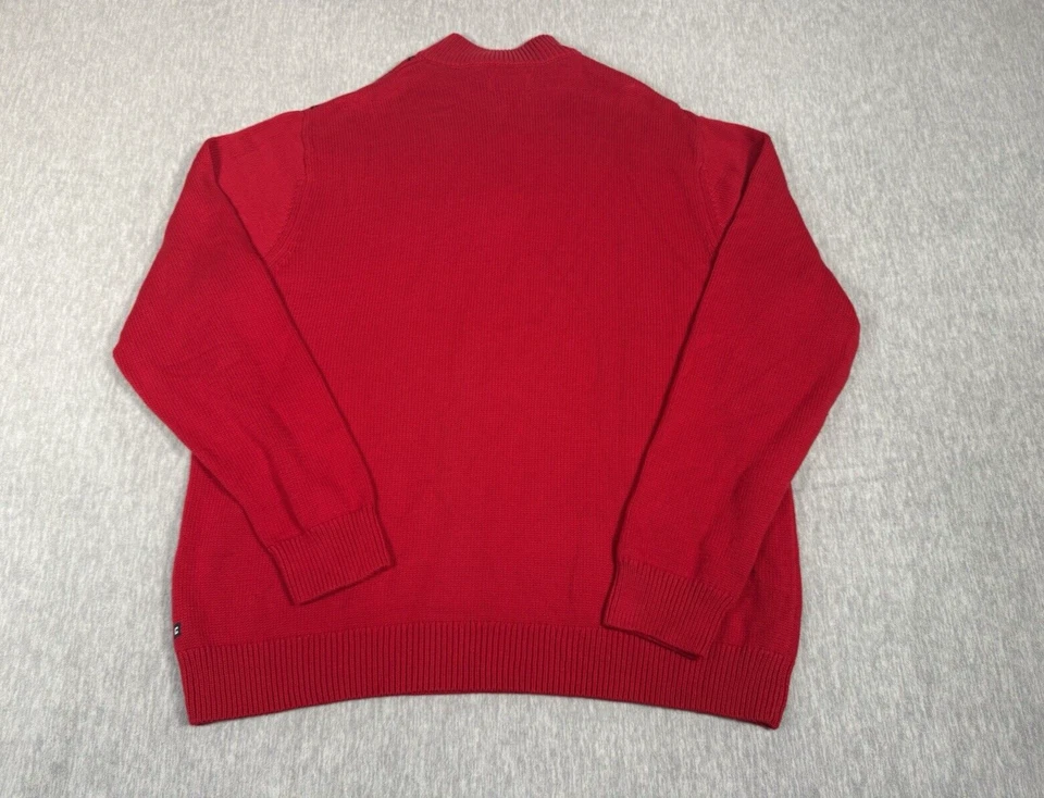 Suéter Chaps Christmas Fair Isle 1/4 Cremallera Rojo Negro Para Hombre XXL Alce Navidad Foto 4 de 4
