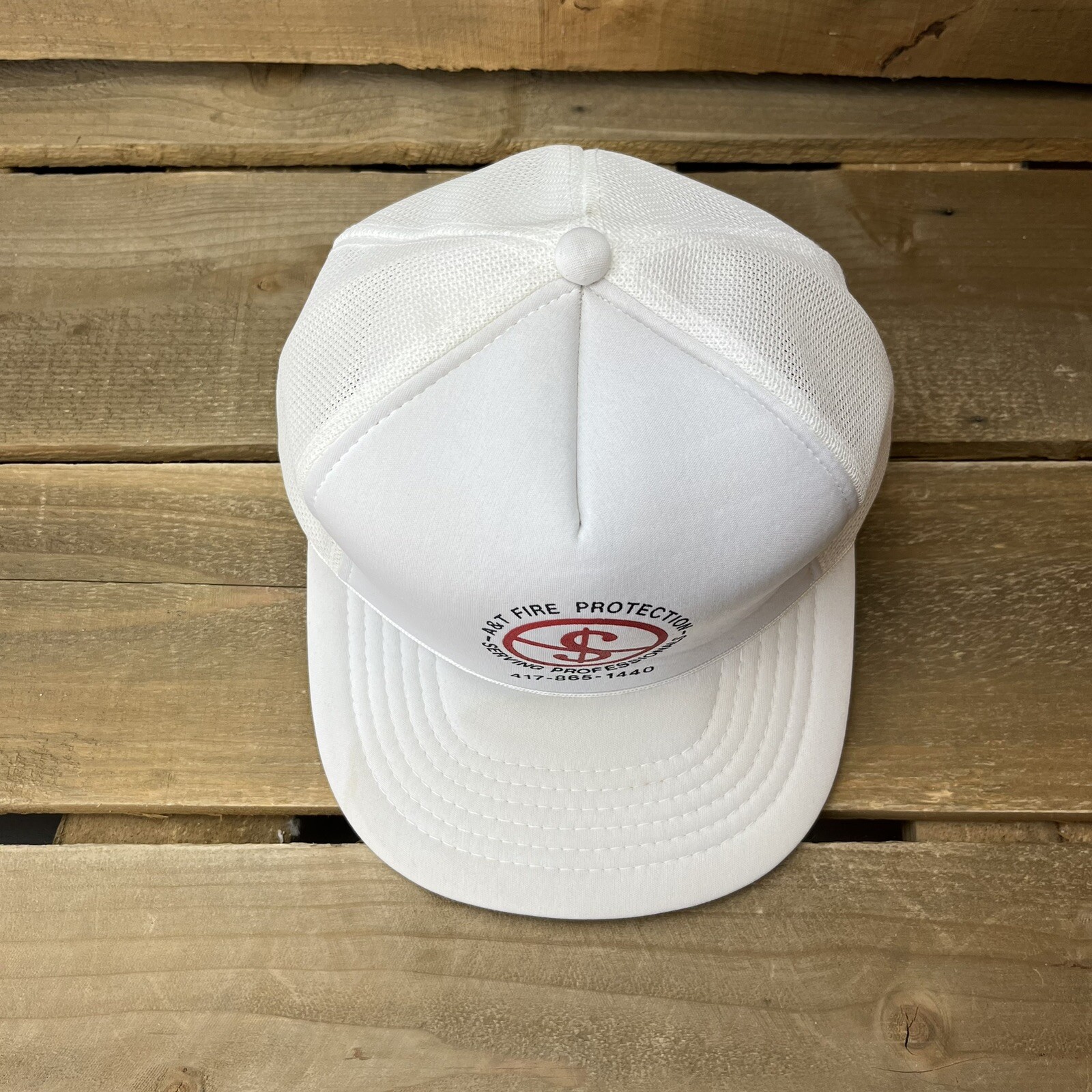 Casquette Trucker Vintage BRINK'S INC Années 80 - Rouge Et Blanc - Snapback Ajustable - Occasion