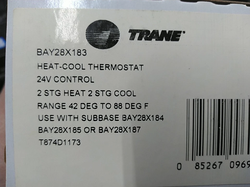 Trane BAY28X183 Heat-Cool Thermostat 24V Control - Image 2 of 3