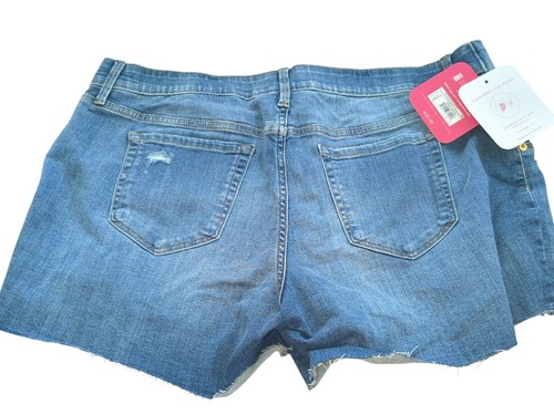 Isabel Maternity Distressed Jean Shorts 16/33 Women New Side Elastic Midi Short - Picture 5 of 10
