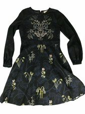 Ann Taylor Loft Black Blue Long Sleeve Round Neck Work Business Professional 4