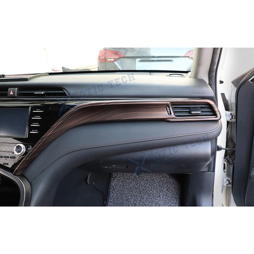 Wood Texture Center Console Stripe Dash AC Vent Panel Trim Set For Camry 2018-23 - Picture 12 of 12