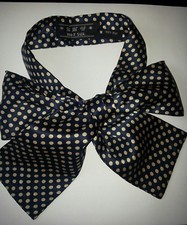 Seiden Krawattenschal  dunkelblau-beige, 121x7,50 cm, doppelseitig