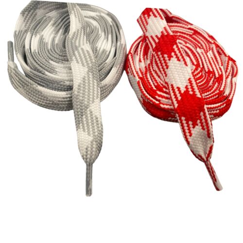 Argyle Shoe Laces 3/4 Wide 45 inch 2 pair Strings Shoelaces. Fast Ship.