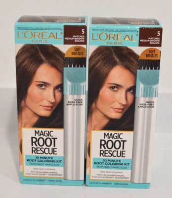 2x L'Oreal MAGIC ROOT RESCUE Permanent Hair Color Matches Medium Brown Shades 5