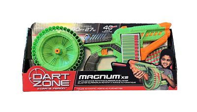 New Dart Zone Magnum X2 Superdrum Dart Blaster Up to 90 ft, Auto