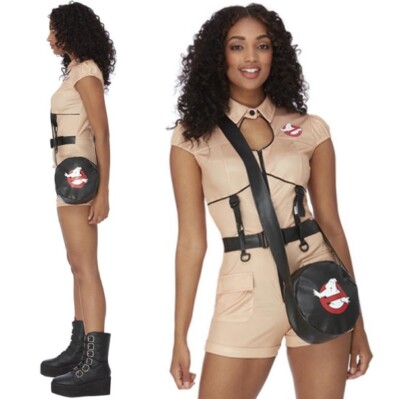ghostbusters fancy dress ladies Women's Ghostbusters Costume Jumpsuit | Ghostbusters Costumes | Adult | Womens | S | Black/Brown/Red