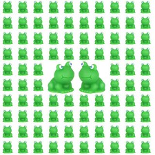 100pcs Garden Mini Frogs Tiny Resin Frog Figurines Green Miniature Frog for Home