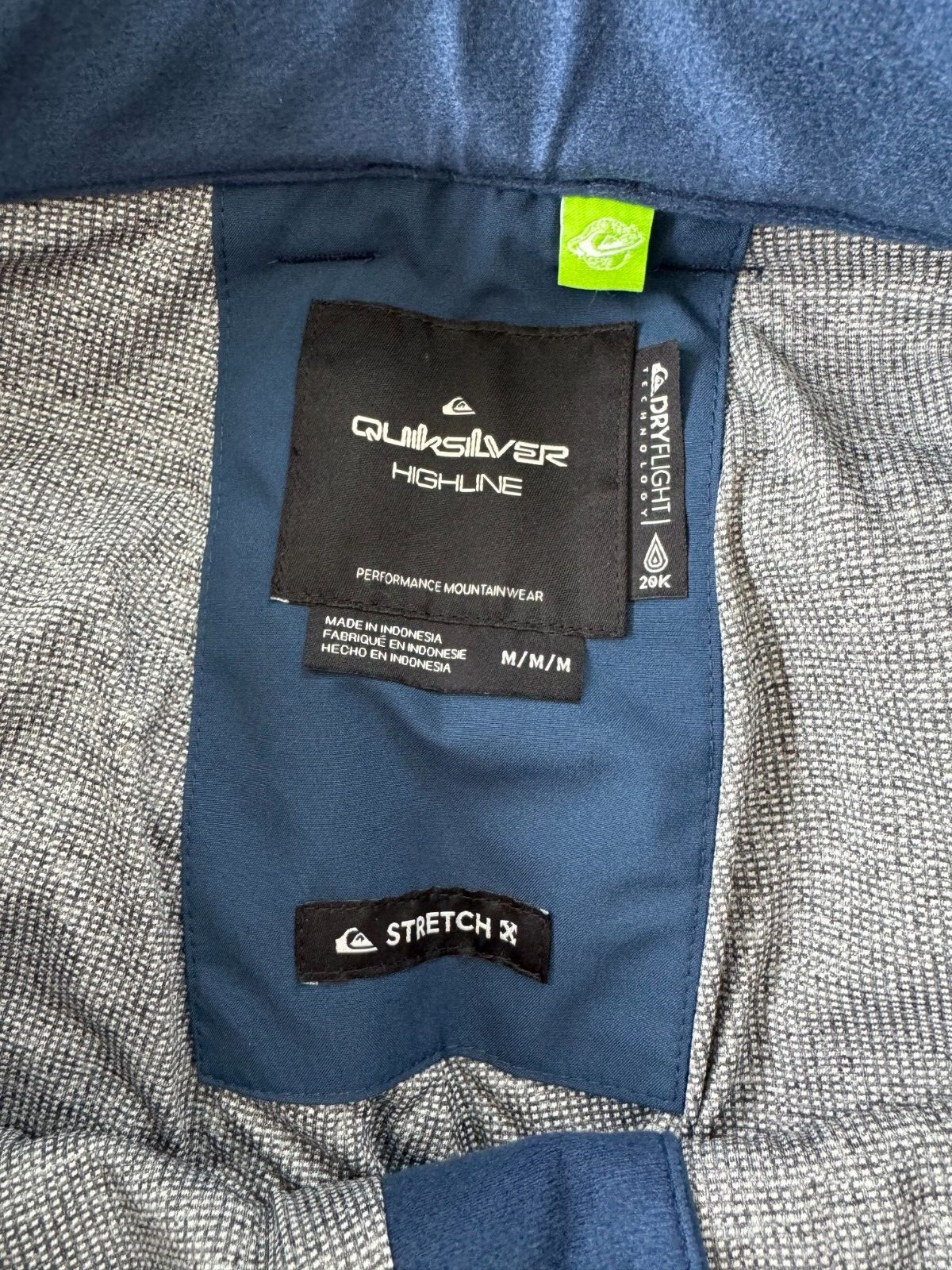 Quiksilver Utility Shell Snowboard Pants Men's MEDIUM Blue