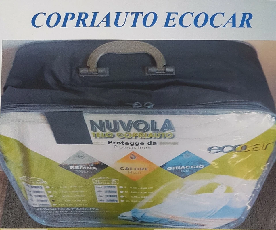 TELO COPRI AUTO ECOCAR - COPRIAUTO FELPATO IMPERMEABILE CON ZIP " TAGLIA L " - Immagine 2 di 4