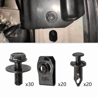 35PCS For Lincoln Engine Under Cover Splash Shield Guard M6 Bolts & U-nut Clips