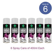 Anti-Bacterial Surface Sanitiser - Pack of 6, 400ml Each