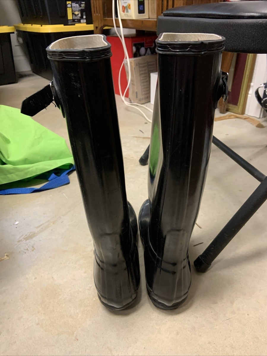 Hunter Original Black Tall Gloss Women's Rain Boots Sz 6 | eBay