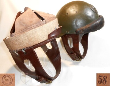 Innenhaube Leder dunkelbraun Helm Modell 35 Motorisierte Truppen WWII Gr.58
