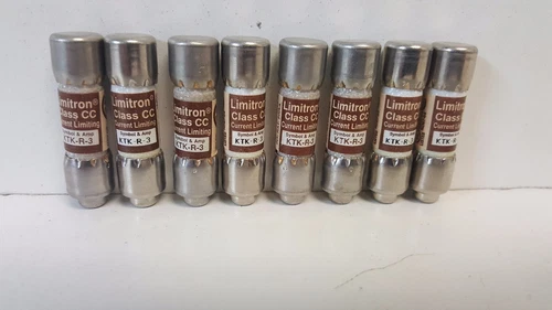 LOT OF (8) NEW OLD STOCK! LIMITRON 3A 600V DUAL ELEMENT FUSES KTK-R-3