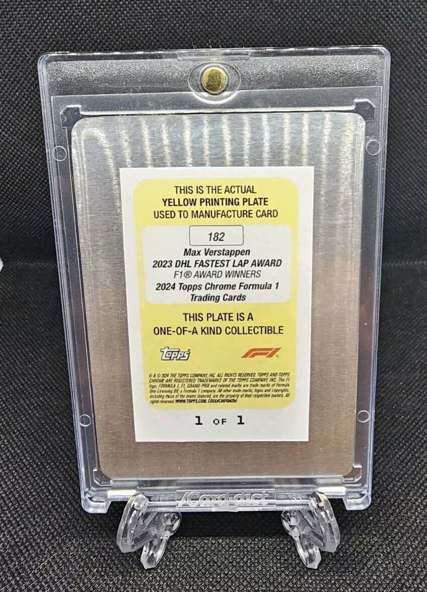 2024 Topps Chrome Formula 1 F1 Max Verstappen Yellow Printing plate 1/1 No. 182