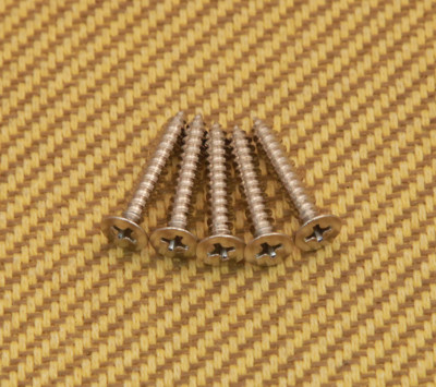 GS-B013-F01 (5) Nickel Flat Head Bass Bridge Mounting Screws