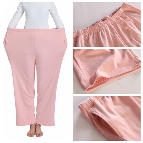 Pantaloni casual donna Taichi pigiama gamba larga pantaloni taglie forti solido caldo - Foto 2 di 18