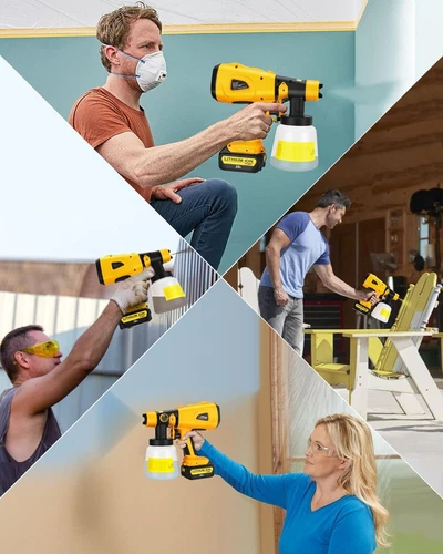 Cordless Electric Spray Gun Portable Paint Sprayer Auto Airbrush for Dewalt 20V - Picture 7 of 22