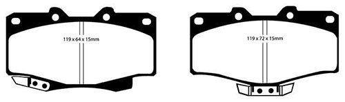 EBC GreenStuff Front Brake Pads for Toyota Land Cruiser 3.0TD KZJ95 96-01 DP6807 - Picture 2 of 2