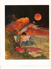 1975 full Color Plate "Wolfmoon" by Frank Frazetta Fantastic GGA Print