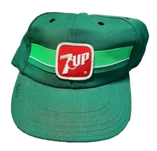 Vintage 7 Up Hat Mens Snapback Cap Green Soda Pop Embroidered Employee Unitog