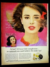 Cover Girl Medicated Makeup, Cover Girl Sondra Peterson, 1962 Look VTG Print Ad