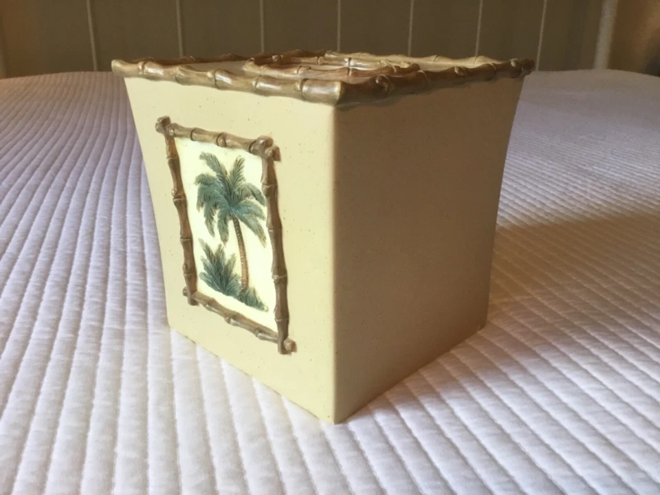 Cubierta de caja de pañuelos boutique de cerámica Bora Bora DE COLECCIÓN Barth & Dryfuss de CA COMO NUEVA Foto 3 de 4