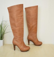 schöne Passarella Echtleder High Heel Overknee Stiefel Gr. 38 Clogstyle