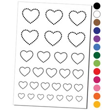 Dotted Heart Outline Temporary Tattoo Water Resistant Set