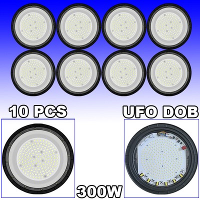 10Pack Ufo LED High Bay 300W Factory Warehouse Commercial Light Fixtures  6500K