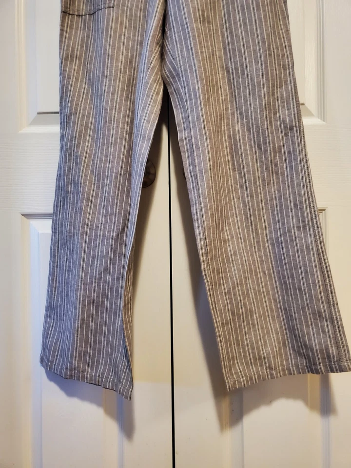 Victorias Secret 尺寸 6 米色亚麻海滩波西米亚海岸度假胜地 Drapey Capri 裤子 — 第 2/4 张图片