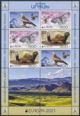 EUROPA CEPT 2021 - BERGKARABACH ARZACH ARTSAKH 231-33 A ZD KLEINBOGEN gezähnt **